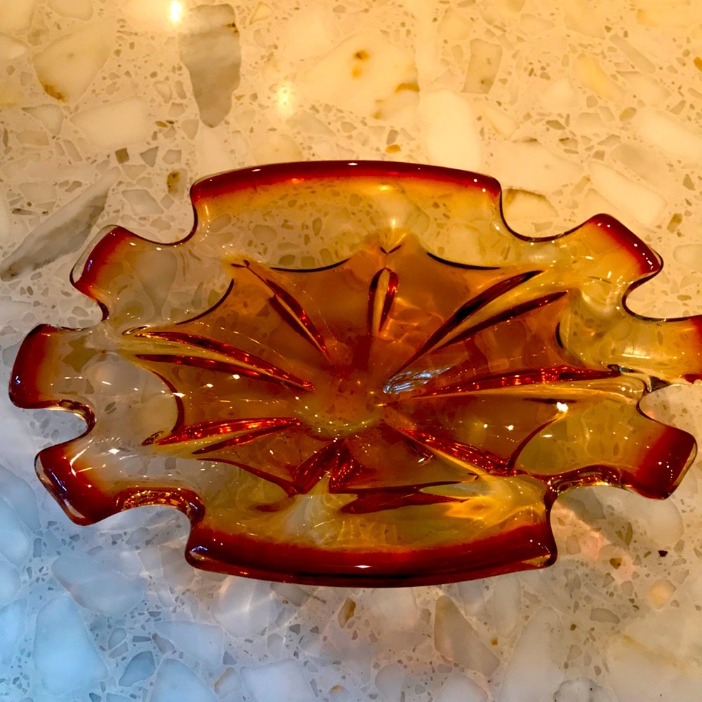 COPY - Murano Glass Dish Caramel color